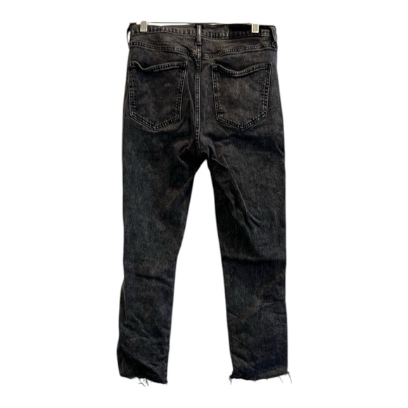 Gap 1968 Dark Grey cigarette Leg Jeans with Distressed Hem -size 8 - Picture 2 of 4